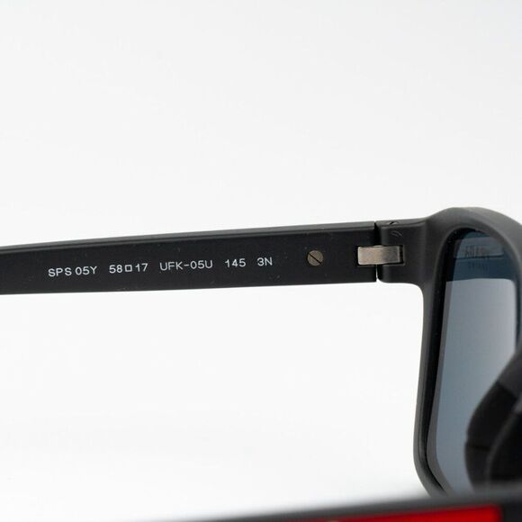 NEW Prada Linea Rossa PS05YS UFK05U Grey Rubber Blue Rectangle Unisex Sunglasses - Picture 9 of 10